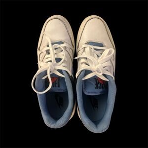 Nike full force low- White and Light Blue Athletic Shoes